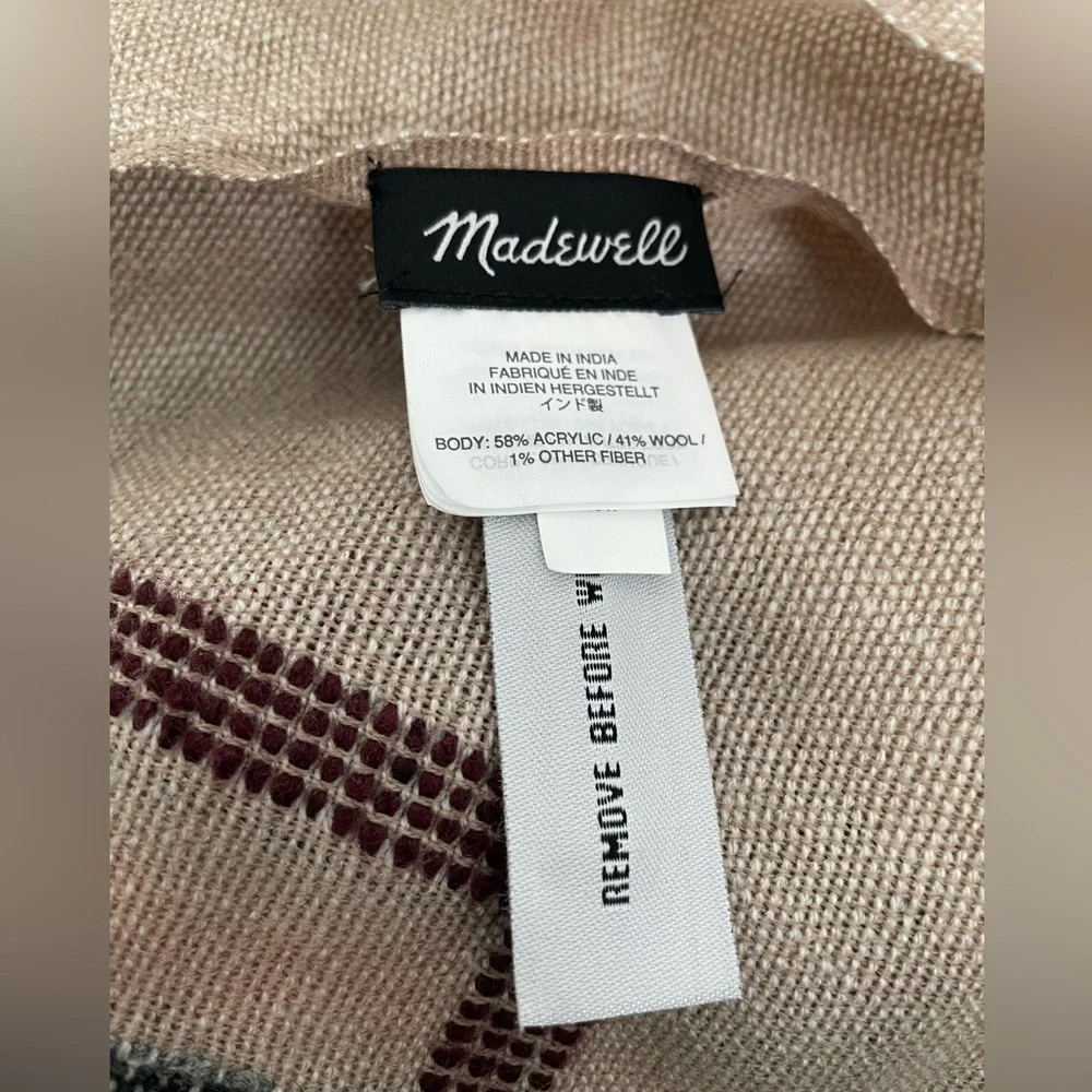 Madewell Tan and Brown Scarf with Fun Accent Colors
